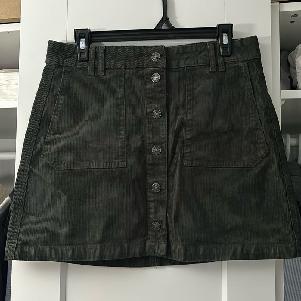 Green corduroy skirt